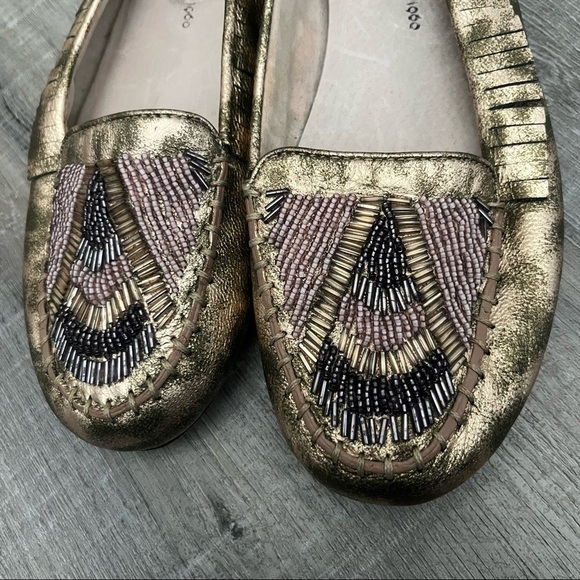 House of Harlow 1960 Marion Beaded Moccasin Flats 6.5 - Picture 6 of 9